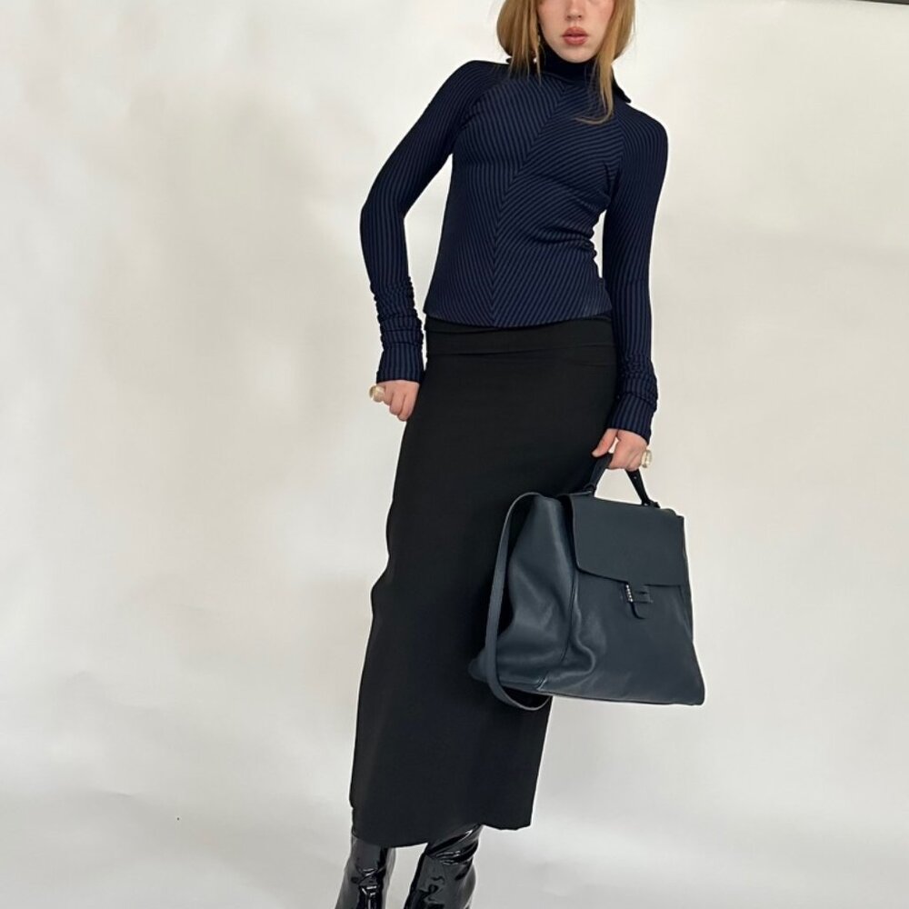 Haider Ackerman extra long sleeve blue striped top
